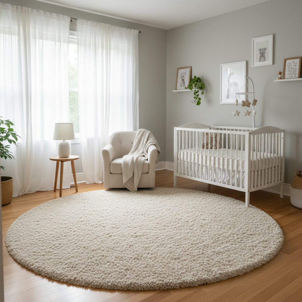 Fluffy Round Rugs for Kids Nursery Room Sizing Decoded: How to Pick the Right Pile, Shape, and Diameter for Small Spaces, Play Zones, and Sleep-Ready Nurseries