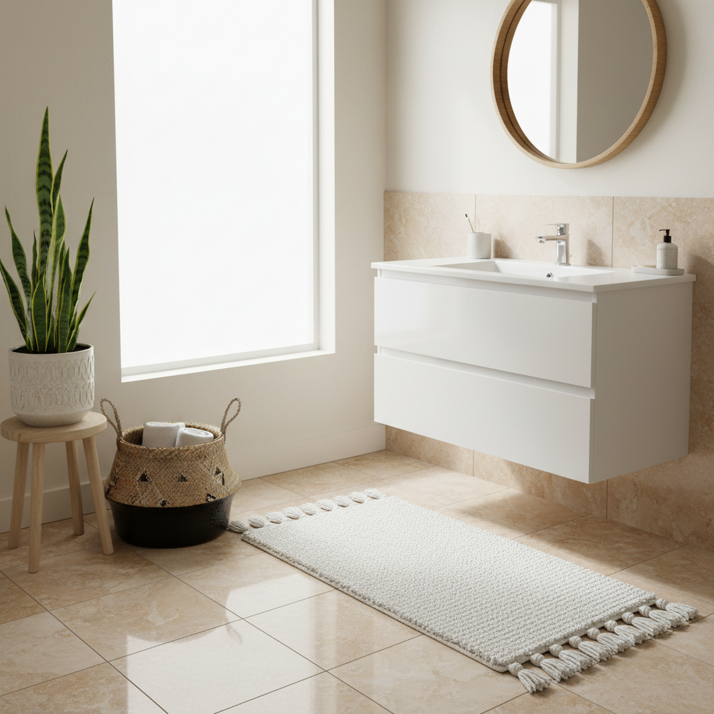 Boho Waffle Bath Rugs with Tassels Sizing Decoded: How to Pick the Right Dimensions for Small Bathrooms, Hallways, and Bedroom Entryways