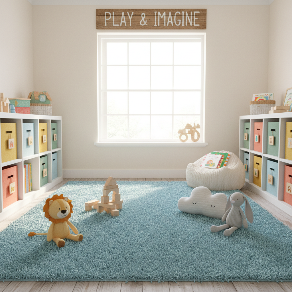 Small Space, Big Impact: How to Use Fluffy Shag Area Rugs in a Kids Playroom