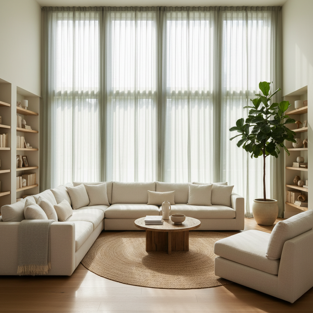 Why Sage Green Sheer Curtains Fail on Extra Long Windows — and How to Fix It Without Replacing Your Rods