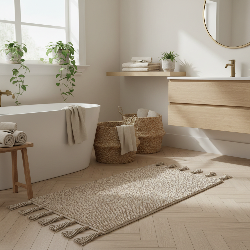 Stiff Textures In, Flat Boring Mats Out: What Newer Waffle Bath Mats with Tassels Traded Away