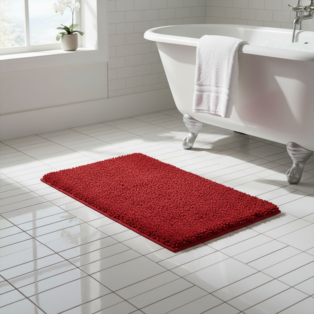 Your Bathroom Floor Is a Slip Hazard — Here's How to Pick Non Slip Red Bath Rugs That Actually Stay Put