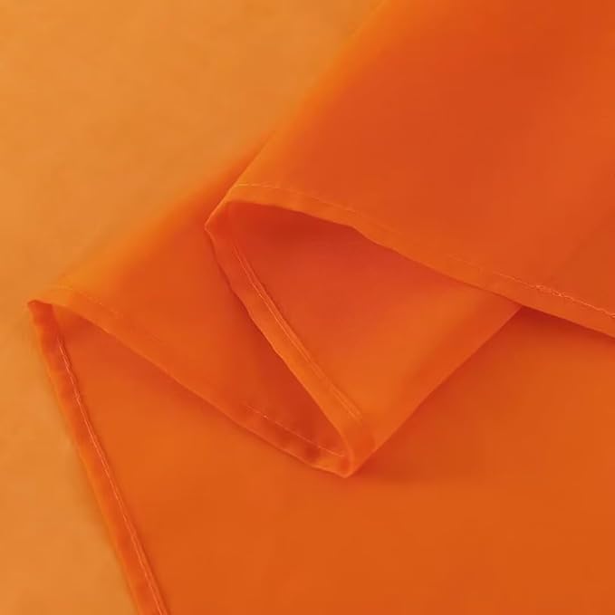 SpaceDresser Basic Rod Pocket Sheer Voile Window Curtain Panels White 1 Pair 2 Panels 38 Width 45 Inch Long for Kitchen Bedroom Children Living Room Yard(Orange,38 W x 45 L)