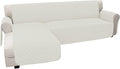 Easy-Going Sofa Slipcover L Shape Sofa Cover Sectional Couch Cover Chaise Cover Reversible Furniture Protector for Pets Kids Dog Cat (Large, Ivory/Ivory)