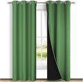 NICETOWN Blackout Curtains 80 inches Long, 2 Pieces, 42" Wide Each Panel, Forest Green, Full Light Blocking Drapes with Black Liner for Nursery, Thermal Insulated Draperies for Hall, Villa