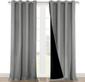 NICETOWN Full Shade Curtain Panels, Pair of Energy Smart & Noise Blocking Out Blackout Drapes for Dining Room Window, Thermal Insulated Guest Room Lined Window Dressing(Silver Grey, 52 x 102 inch)