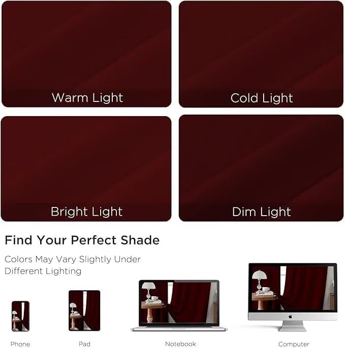 Joydeco Blackout Curtains for Bedroom 84 inch Long 2 Panels, Thermal Insulated Room Darkening Curtains with Grommets, Soft Window Drapes for Living Room (W52 x L84 Inch, Burgundy Red)