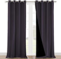 NICETOWN Full Shading Curtains 90" Long 2 Panels Set for Windows, Greyish Purple, Pack of 2, 52" W, Super Heavy-Duty Black Lined Blackout Curtains for Bedroom, Privacy Assured Window Treatment