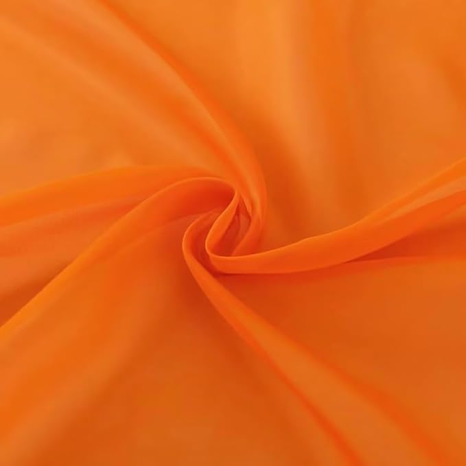 SpaceDresser Basic Rod Pocket Sheer Voile Window Curtain Panels White 1 Pair 2 Panels 70 Width 72 Inch Long for Kitchen Bedroom Children Living Room Yard(Orange,70 W x 72 L)