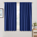 RYB HOME Blackout Curtains for Bedroom Living Room 72 inches Long, Thermal Insulated Privacy Rod Pocket Drapes for Nursery Office Home Theater, Width 42 by Length 72, Marine Blue, 2 Panels