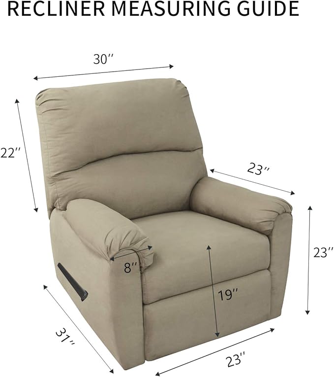 PureFit Super Stretch Chair Sofa Slipcover with Pocket – Spandex Non Slip Soft Couch Sofa Cover, Washable Furniture Protector with Elastic Bottom for Kids, Pets （Recliner, Grayish Green）