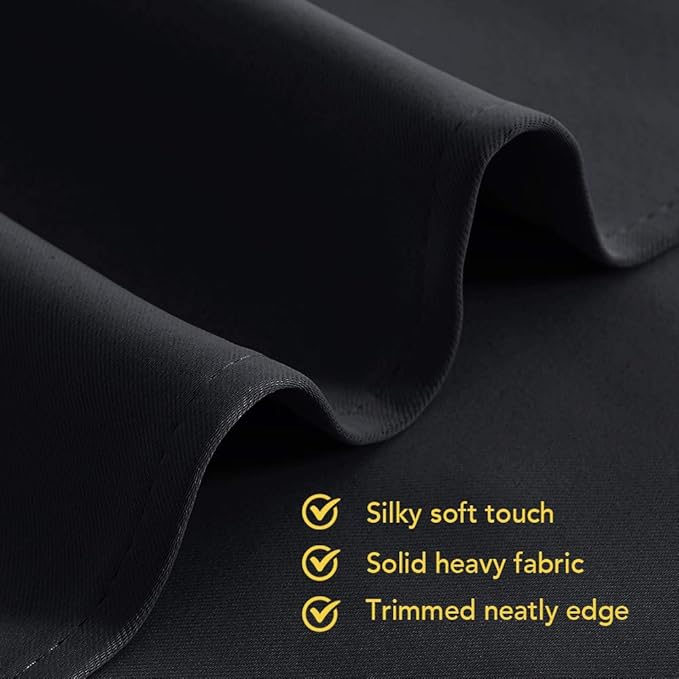 NICETOWN Blackout Curtain Panels 70 inches Length, Set of 2, 34 inches Wide, Black, Light Reducing Thermal Insulated Solid Grommet Room Darkening for Bedroom/Night Shift