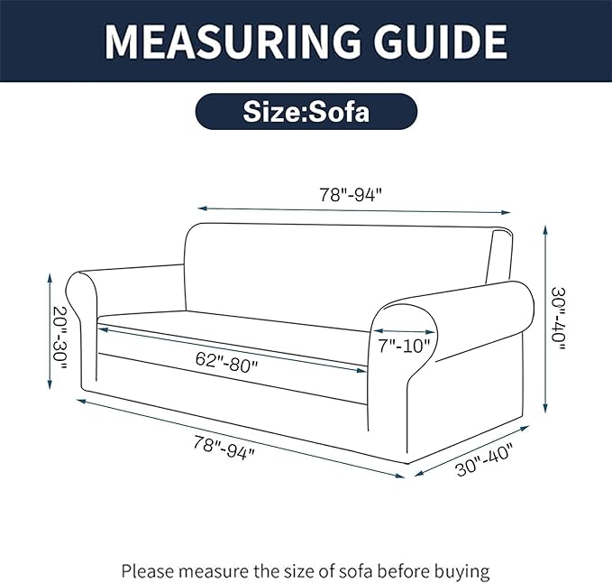 Cupuamon 2026 New Stretch Sofa Slipcovers Couch Cover for 3 Cushion Furniture Protector Sofa Covers with Elastic Bottom Jacquard Fabric Small Checks for Pets, Kids -Sofa, Khaki