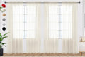 SpaceDresser Ivory Sheer Curtains 4 Panels Rod Pocket Semi-Sheer Curtain 63 Inches Long Light Filtering Voile Window Drapes for Bedroom Living Room Kitchen, Each 52W x 63L