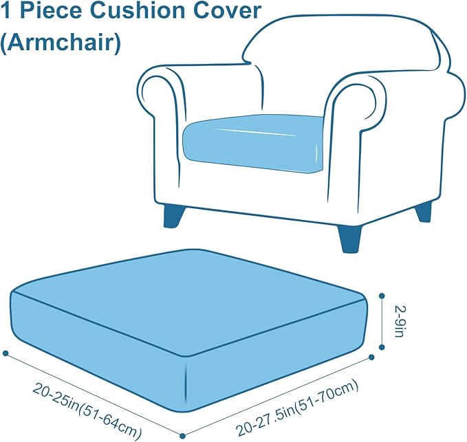 Smiry Printed Couch Cushion Covers, Stretch Soft Couch Covers for Sofa, Washable Non-Slip Sofa Slipcover Furniture Protector for Indoor and Outdoor (1 Pack, Rust)