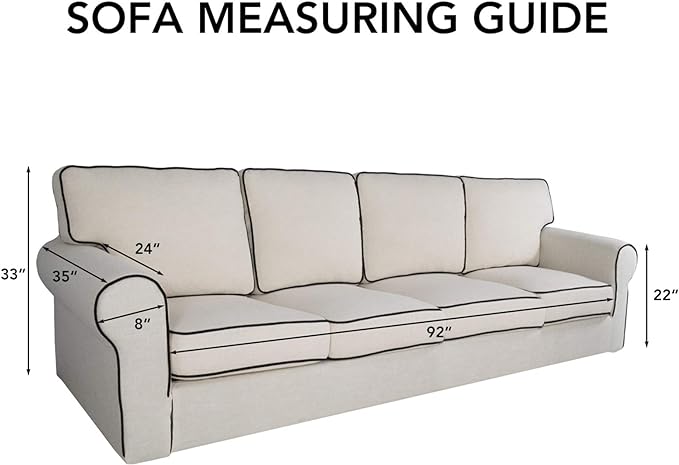 PureFit Super Stretch 4 Seater Sofa Slipcover – Spandex Non Slip Soft Couch Sofa Cover, Washable Furniture Protector with Non Skid Foam and Elastic Bottom for Kids, Pets （XX Large, Classic Blue）