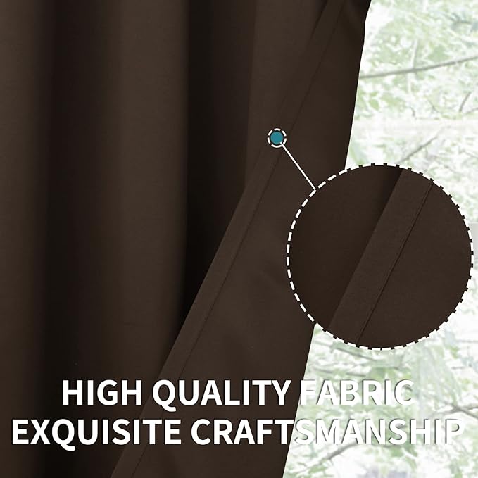 BGment Blackout Curtains for Living Room - Grommet Thermal Insulated Room Darkening Curtains for Bedroom, Set of 2 Panels (38 x 54 Inch, Brown)