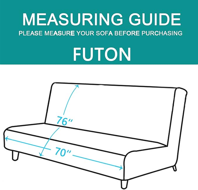 U-NICE HOME Futon Sofa Covers Reversible Sofa Slipcover Armless Cover Furniture Protector Couch Cover Water Resistant (Futon, Greyish Green/Taupe)