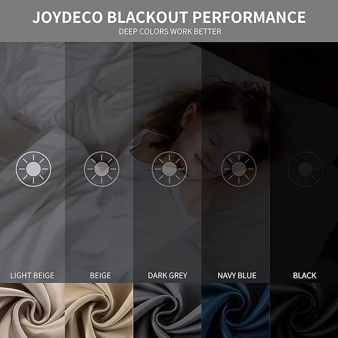 Joydeco Blackout Curtains 108 Inch Length 2 Panels Set, Thermal Insulated Long Curtains& Drapes 2 Burg, Room Darkening Grommet Drapes for Living Room Bedroom Window (W52 x L108 Inch, Navy Blue)
