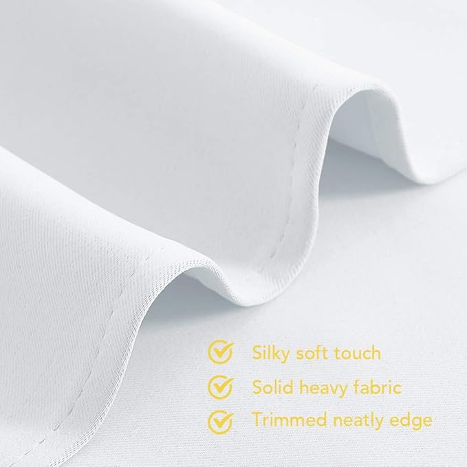 NICETOWN 50% Light Blocking Curtain Panels for Bedroom, Home Decoration Easy-Care Solid Grommet Draperies/Drapes, Window Covering for Kitchen (2 Panels, 70 by 108, Pure White)