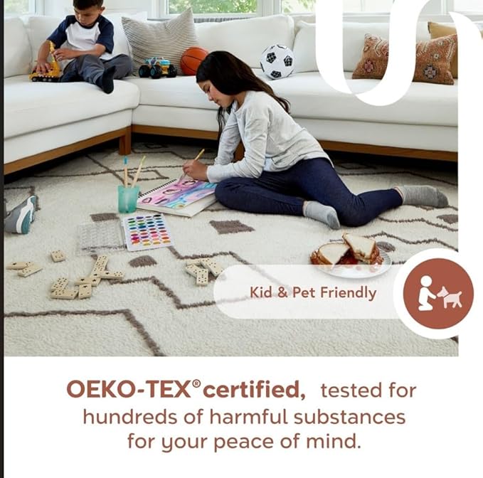 nuLOOM 3'9" x 6' Cozy Plush SuperiorWash Area Rug, Machine Washable, Non-Slip, Soft Fluffy Shag Carpet for Living Room Bedroom Kids Room Nursery Home Decor, Jeni Taupe