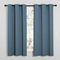 NICETOWN Smoky Blue Blackout Curtains 63 inches Length for Kitchen, 2 Panels, 34" Wide, Thermal Insulated Decoration Drapes for Small Window