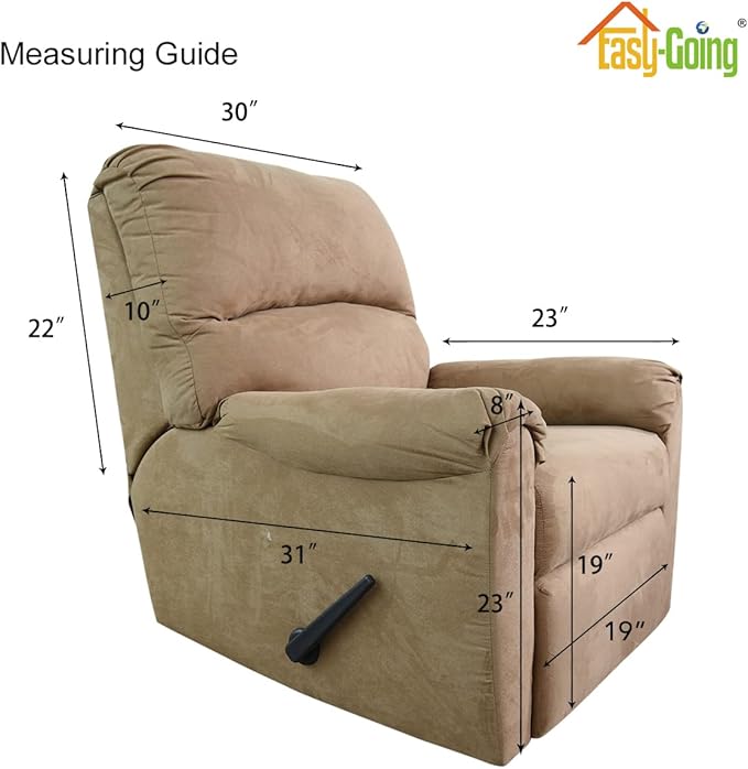 Easy-Going Recliner Sofa Slipcover Reversible Sofa Cover Water Resistant Couch Cover Furniture Protector with Elastic Straps for Pets Kids Children Dog Cat (Recliner, Coffee/Ivory)