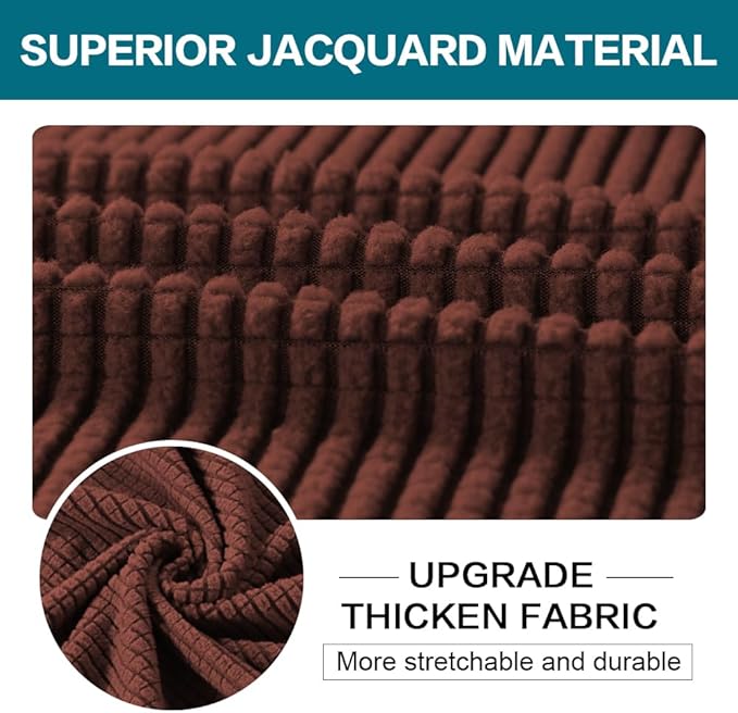 Turquoize 3 Piece Sofa Covers for 2 Cushion Couch Sofa Slipcover Soft Couch Cover for Dogs-Washable Sofa Furniture Cover with 2 Individual Cushion Covers, Feature Fabric (2 Cushion Sofa, Burnt Brick)