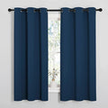 NICETOWN Window Curtain Panels, Thermal Insulated Solid Grommet Blackout Draperies/Drapes for Basement (Moroccan Blue, 1 Pair, 34 by 54-inch)