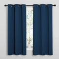 NICETOWN Bedroom Curtain Panels Blackout Draperies, Thermal Insulated Solid Grommet Blackout Curtains/Drapes (1 Pair, 34 by 63 inches, Moroccan Blue)