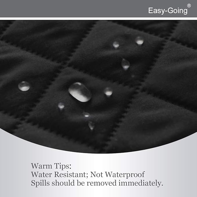 Easy-Going Reversible Couch Cover for 3 Cushion Couch Sofa Cover for Dogs Water Resistant Furniture Protector Cover with Foam Sticks Elastic Straps for Pet Cat (Sofa, Black/Beige)