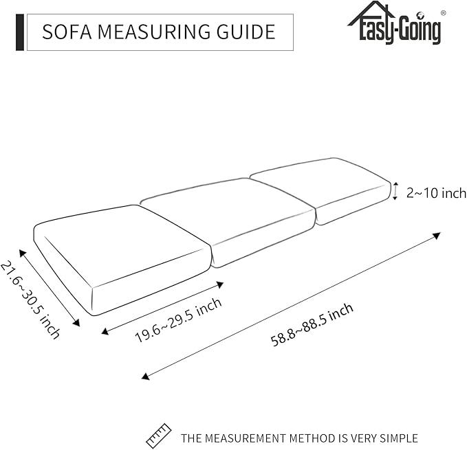Easy-Going Stretch Individual Chair Couch Cushion Cover Sofa Cushion Furniture Protector Sofa slipcover Soft Flexibility with Elastic Bottom (3-Piece Sofa Cushion Covers, Camel)