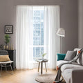 MIULEE 2 Panels Solid Color White Sheer Window Curtains Elegant Window Voile Panels/Drapes/Treatment for Bedroom Living Room (54 X 60 Inches White)