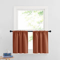 RYB HOME Cafe Blackout Curtains 24 inch Length, RV Curtains for Camper Windows, Mini Short Small Insulating Light UV Blocking Privacy Half Window Tiers, Width 42 by Length 24, Burnt Orange, 2 Panels