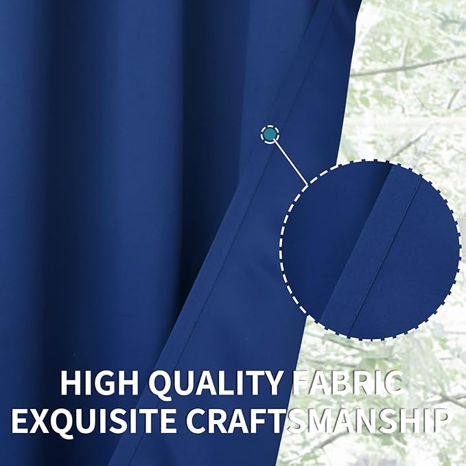 BGment Blackout Curtains for Bedroom - Grommet Thermal Insulated Room Darkening Curtains for Living Room, 52 x 54 Inch, 2 Panels, Royal Blue