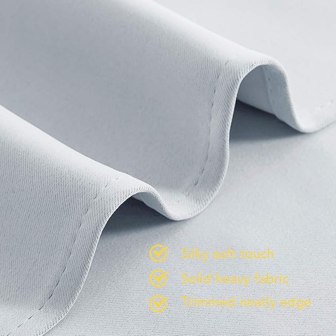 NICETOWN Room Darkening Curtain Panels, 2 Panels, 34 by 40, Greyish White, Window Treatment Thermal Insulated Grommet Light Blocking Curtains Drapes for Bedroom/Home Office