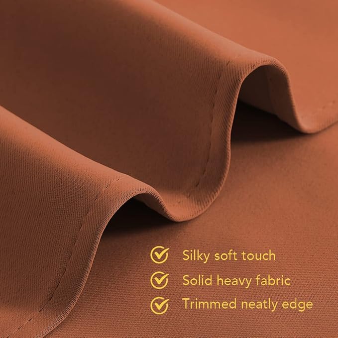 NICETOWN Blackout Draperies Curtains for Girls Room, Burnt Orange, 1 Pair, 34 x 80 inches, Nursery Essential Thermal Insulated Grommet Top Blackout Panels