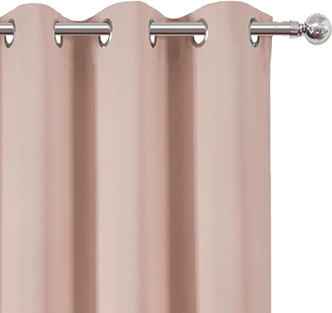 LEMOMO Blush Thermal Blackout Curtains/38 x 84 Inch/Set of 2 Panels Room Darkening Curtains for Bedroom