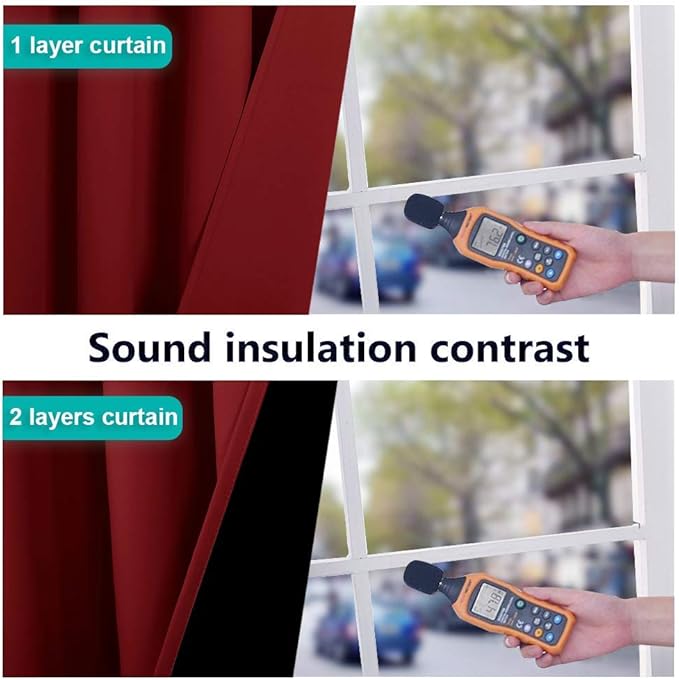NICETOWN Total Shade Curtains and Draperies, Burgundy Red, Package of 2, 62 inches Wide x 95 inches, LongHeavy-Duty Full Light Shading Drapes with Black Liner Backing for Villa/Hall/Dorm Window