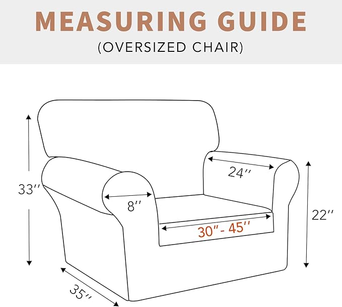 Easy-Going 100% Waterproof Oversized Chair Couch Cover, Dual Waterproof Sofa Cover, Stretch Jacquard Sofa Slipcover, Leakproof Furniture Protector for Kids, Pets, Dog and Cat, Light Gray