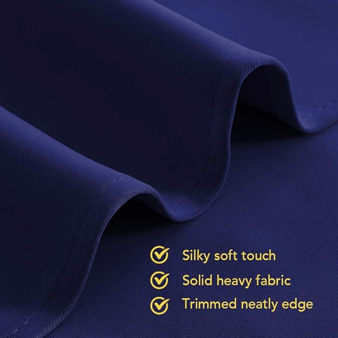 NICETOWN Bedroom Curtains Blackout Drapery Panels, 2 Panels, 70 x 72 inches, Royal Blue, Three Pass Microfiber Thermal Insulated Solid Ring Top Blackout Window Curtains/Drapes