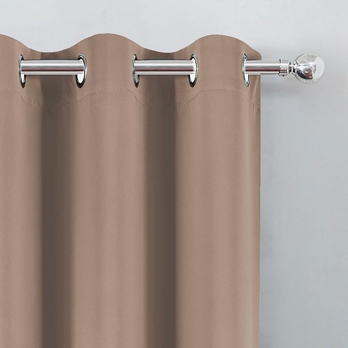 LEMOMO Cappuccino Blackout Curtains 42 x 54 Inch Length Set of 2 Panels Grommet Bedroom Curtains for Living Room