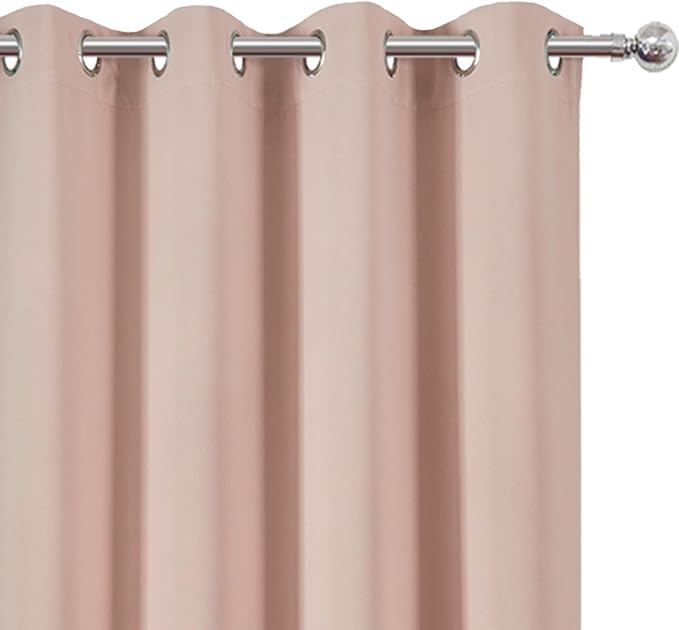 LEMOMO Blush Thermal Blackout Curtains/52 x 54 Inch/Set of 2 Panels Room Darkening Curtains for Bedroom