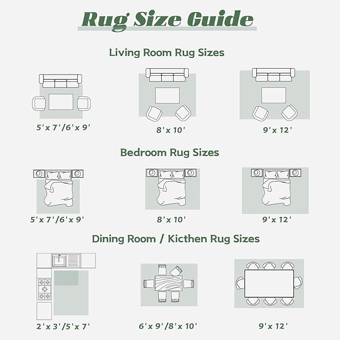 Area Rug 8x10 Washable Rug, Vintage Boho Medallion Rugs Non-Slip Soft Low Pile Large Distressed Rug Indoor Retro Carpet for Living Room Bedroom Dining Room Home Office (SageGreen, 8'x10')