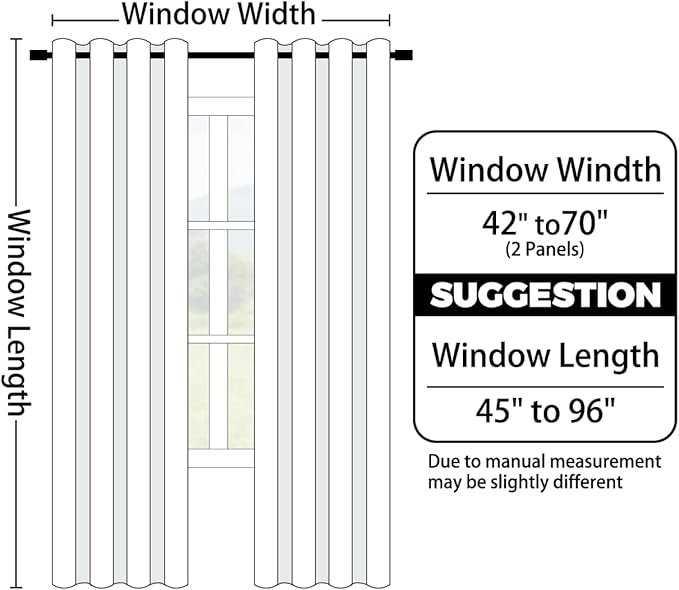Yakamok Greyish White and Stone Blue Ombre Curtains,Light Blocking Curtains,Room Darkening Grommet Window Drapes for Bedroom(Stone Blue,52x84 Inch,2 Panels)