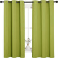 NICETOWN Thermal Insulated Solid Grommet Top Blackout Holiday Decorative Curtains/Drapes for Kid's Room (1 Pair, 42 x 63 inches in Fresh Green)