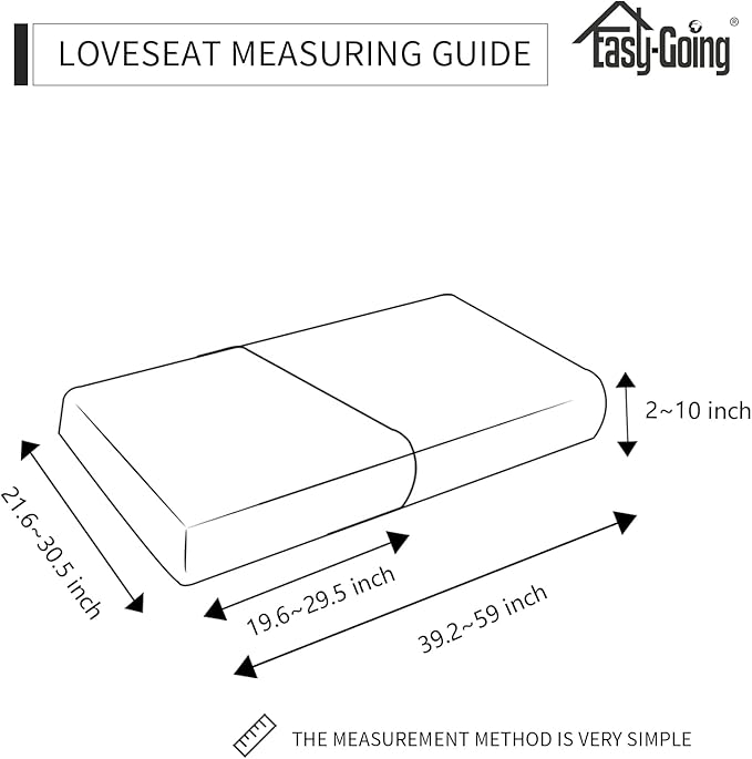 Easy-Going Stretch Individual Loveseat Couch Cushion Cover Sofa Cushion Furniture Protector Sofa slipcover Soft Flexibility with Elastic Bottom (2-Piece Loveseat Cushion Cover, Coffee)
