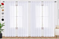 SpaceDresser Optical White Sheer Curtains 4 Panels Rod Pocket Semi-Sheer Curtain 84 Inches Long Light Filtering Voile Window Drapes for Bedroom Living Room Kitchen, Each 52W x 84L