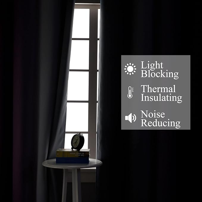 Estelar Textiler Purple and Grey Ombre Blackout Curtains 102 Inches Long for Bedroom, Thermal Insulated Full Room Darkening Grommet Gradient Drapes for Living Room, 52Wx102L, 2 Panels