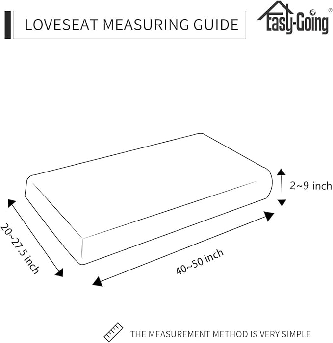 Easy-Going Stretch Loveseat Cushion Cover Sofa Cushion Furniture Protector Sofa Seat Sofa Slipcover Sofa Cover Soft Flexibility with Elastic Bottom(Loveseat Cushion, Christmas Red)
